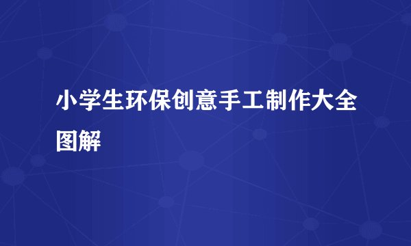 小学生环保创意手工制作大全图解