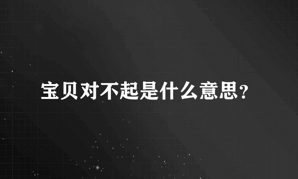 宝贝对不起是什么意思？