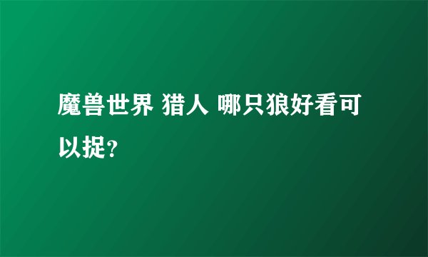 魔兽世界 猎人 哪只狼好看可以捉？