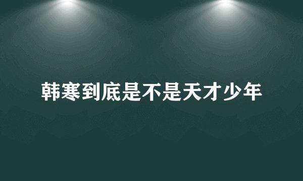 韩寒到底是不是天才少年