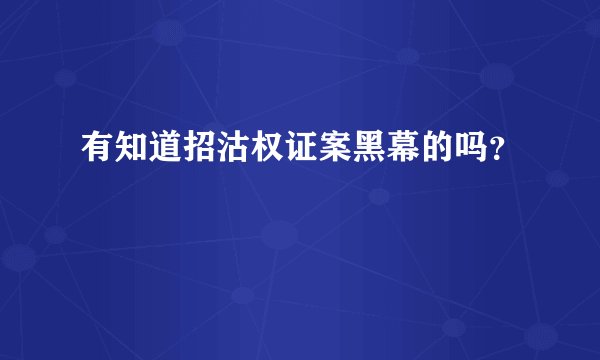 有知道招沽权证案黑幕的吗？