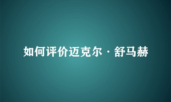 如何评价迈克尔·舒马赫