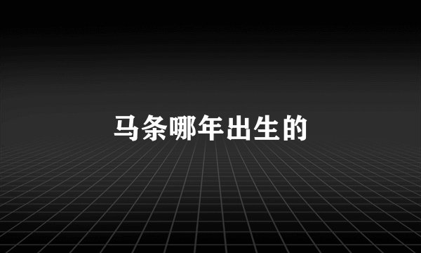 马条哪年出生的
