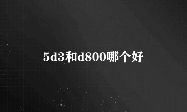 5d3和d800哪个好