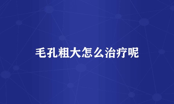 毛孔粗大怎么治疗呢