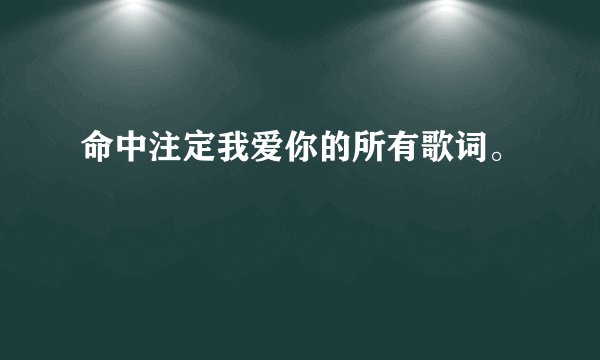 命中注定我爱你的所有歌词。