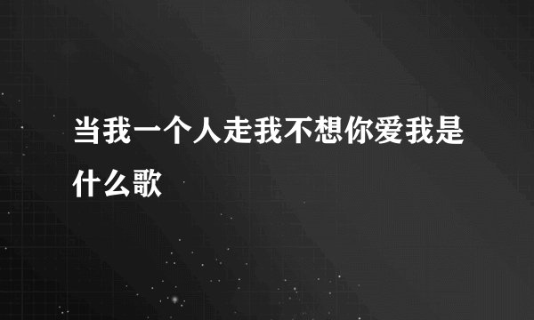 当我一个人走我不想你爱我是什么歌