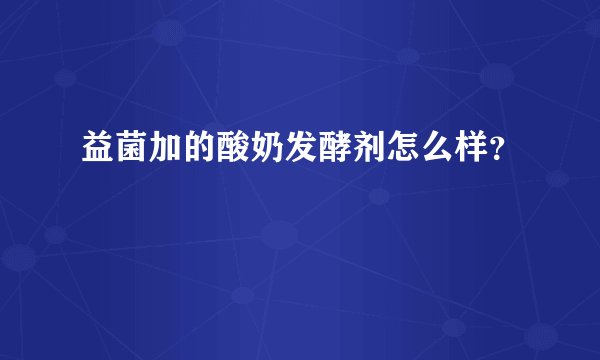 益菌加的酸奶发酵剂怎么样？