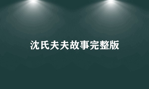 沈氏夫夫故事完整版