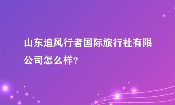山东追风行者国际旅行社有限公司怎么样？