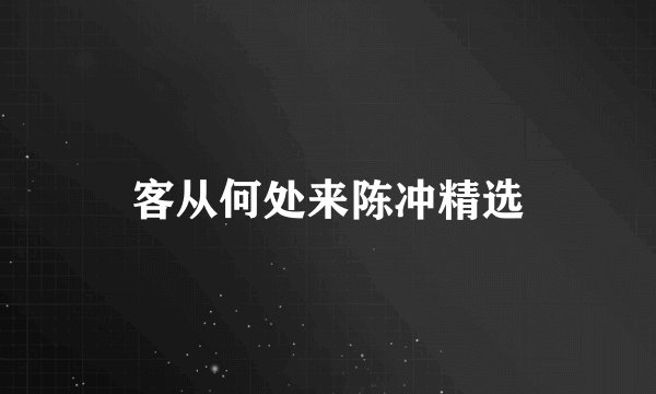 客从何处来陈冲精选