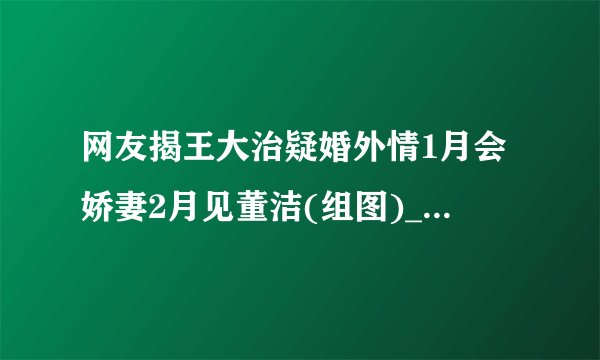 网友揭王大治疑婚外情1月会娇妻2月见董洁(组图)_娱乐频道
