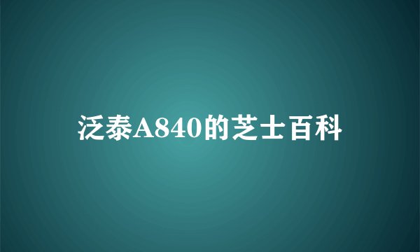 泛泰A840的芝士百科
