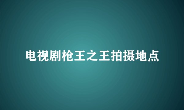 电视剧枪王之王拍摄地点