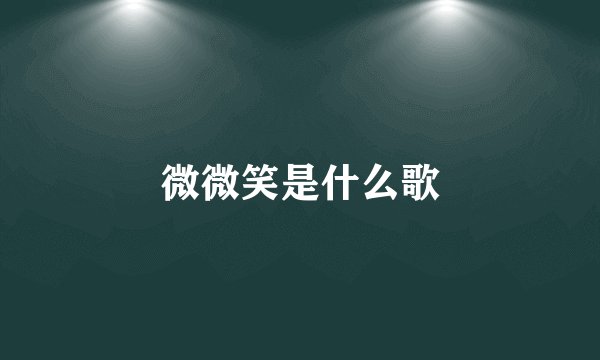 微微笑是什么歌