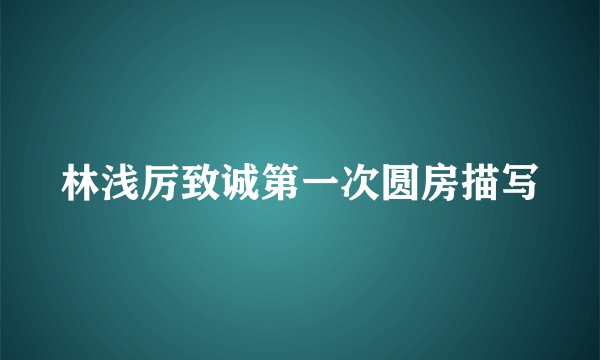 林浅厉致诚第一次圆房描写