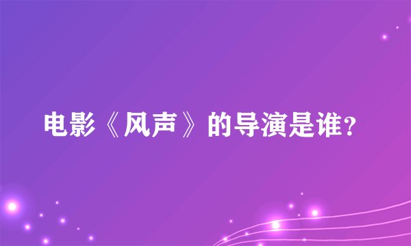 电影《风声》的导演是谁？