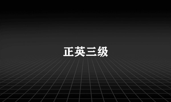 正英三级