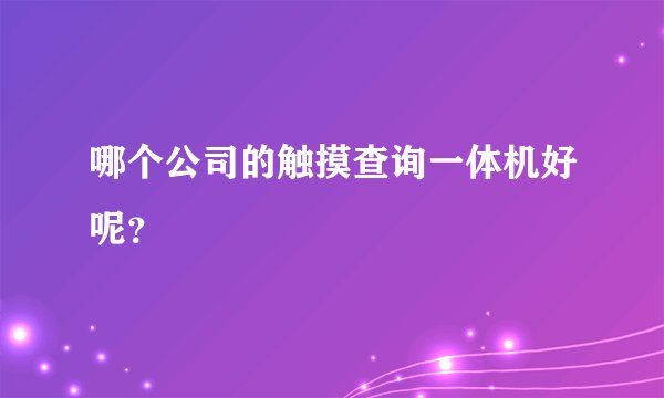 哪个公司的触摸查询一体机好呢？