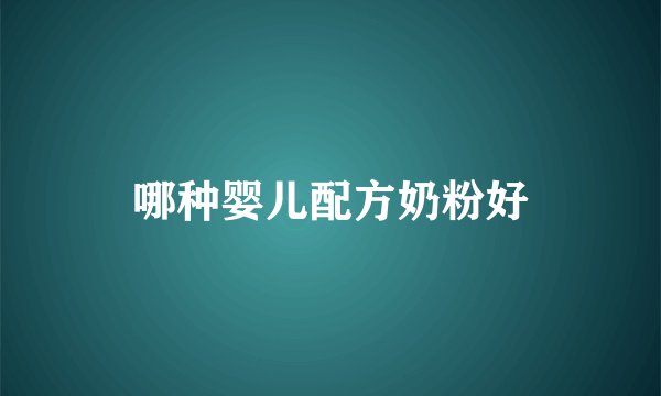 哪种婴儿配方奶粉好