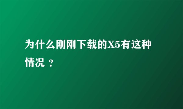 为什么刚刚下载的X5有这种情况 ?
