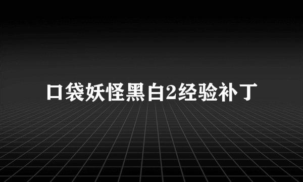 口袋妖怪黑白2经验补丁