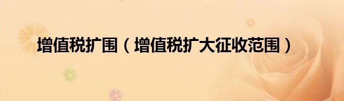 增值税扩围（增值税扩大征收范围）