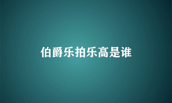 伯爵乐拍乐高是谁