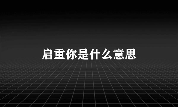 启重你是什么意思