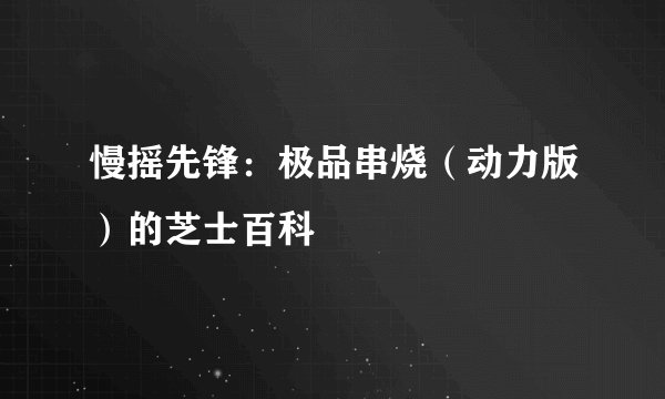 慢摇先锋：极品串烧（动力版）的芝士百科