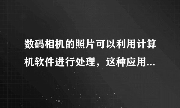 数码相机的照片可以利用计算机软件进行处理，这种应用属于什么