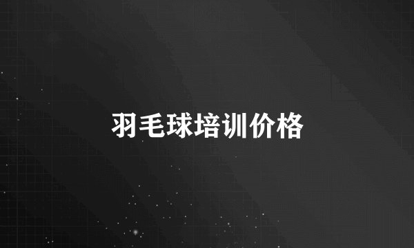 羽毛球培训价格