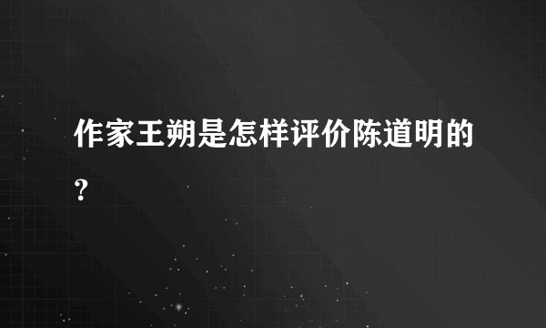 作家王朔是怎样评价陈道明的？