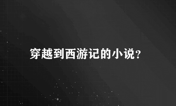 穿越到西游记的小说?