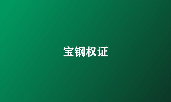 宝钢权证