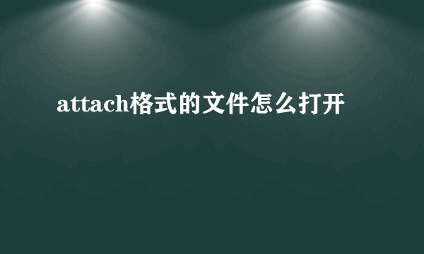 attach格式的文件怎么打开
