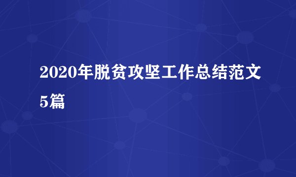 2020年脱贫攻坚工作总结范文5篇