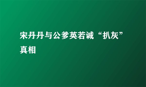 宋丹丹与公爹英若诚“扒灰”真相
