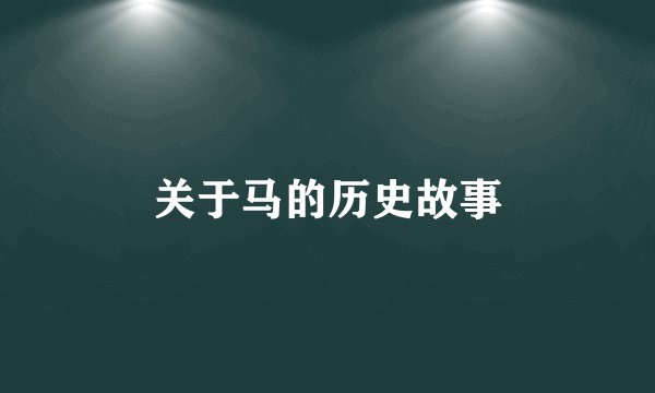 关于马的历史故事