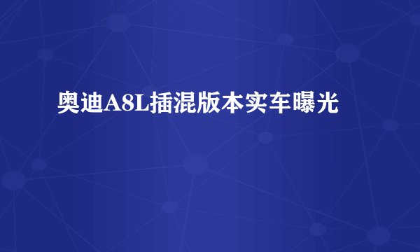 奥迪A8L插混版本实车曝光