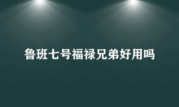鲁班七号福禄兄弟好用吗
