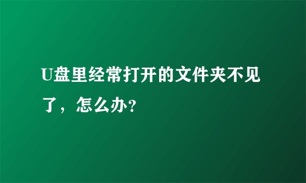 U盘里经常打开的文件夹不见了，怎么办？