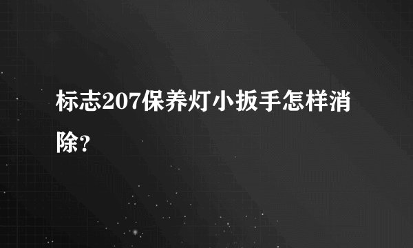 标志207保养灯小扳手怎样消除？