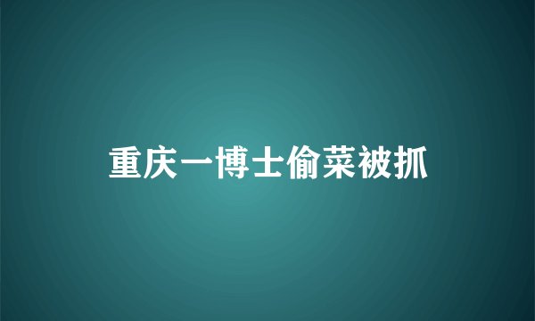 重庆一博士偷菜被抓