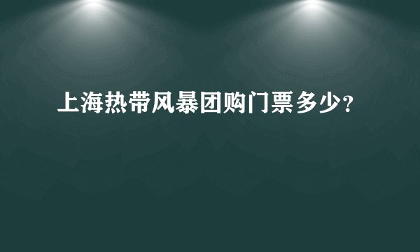 上海热带风暴团购门票多少？