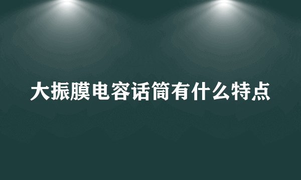 大振膜电容话筒有什么特点