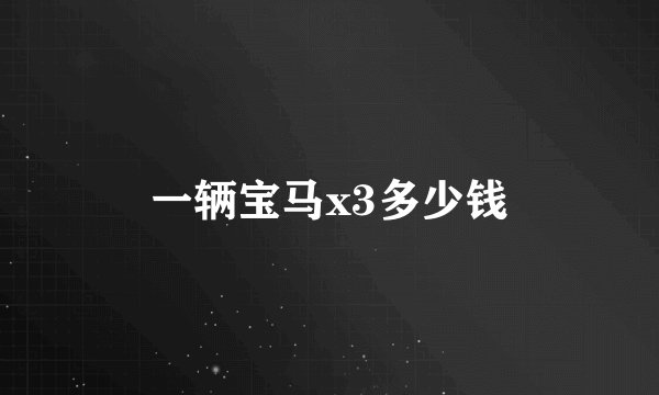 一辆宝马x3多少钱