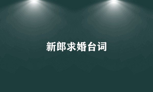 新郎求婚台词