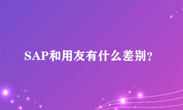 SAP和用友有什么差别？
