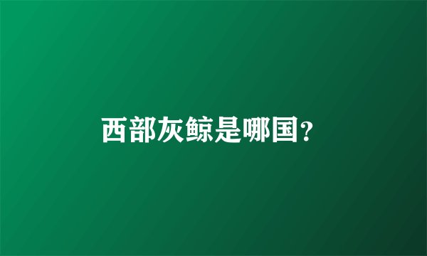 西部灰鲸是哪国？